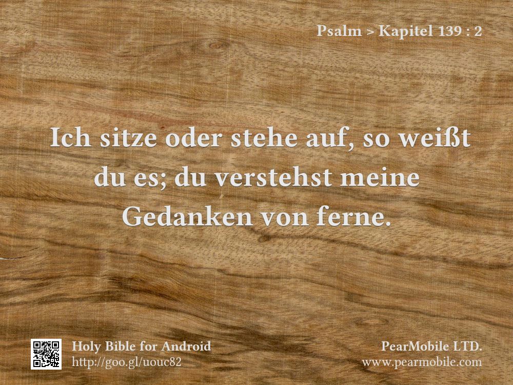 Psalm, Kapitel 139:2
